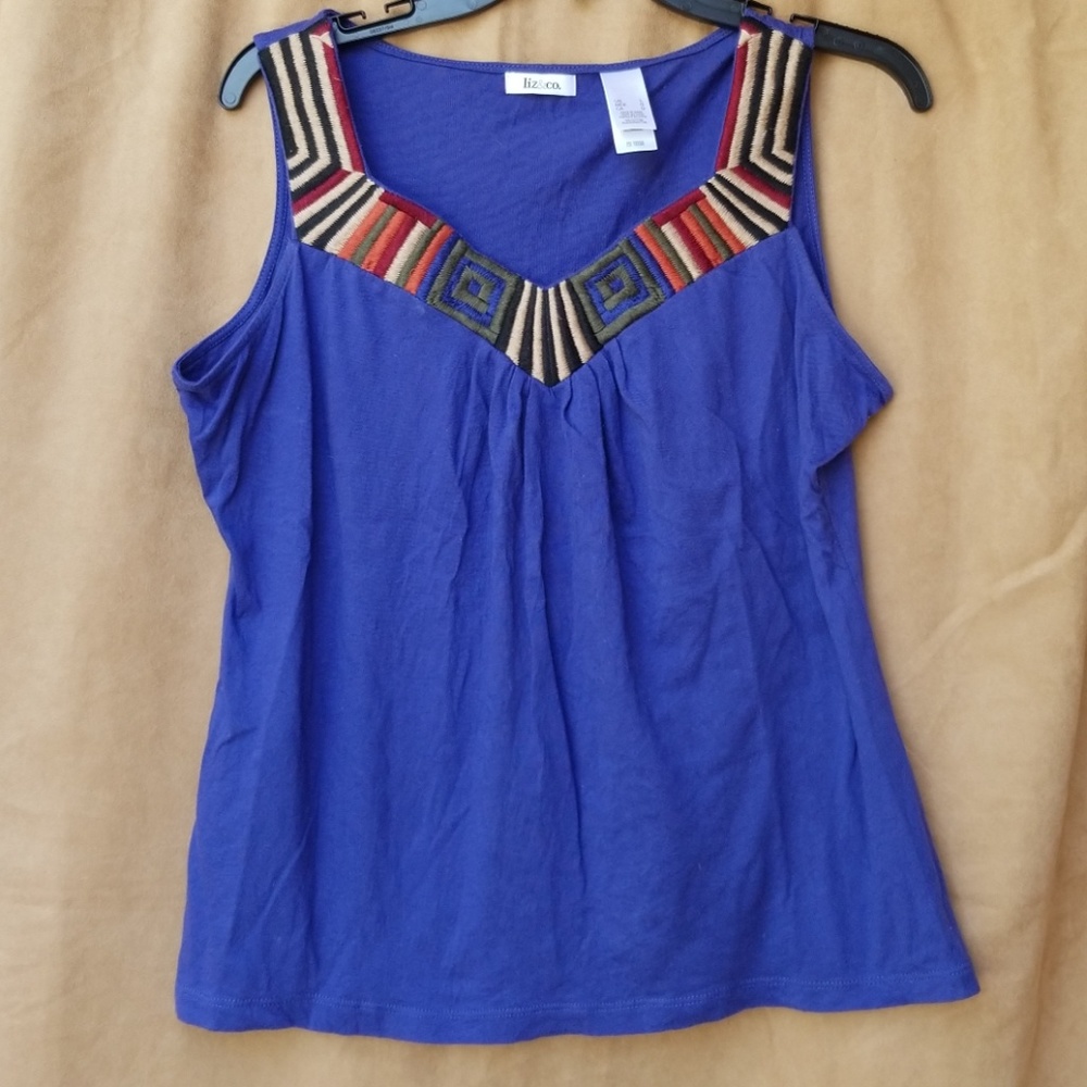 Liz & co embroidered embellished top